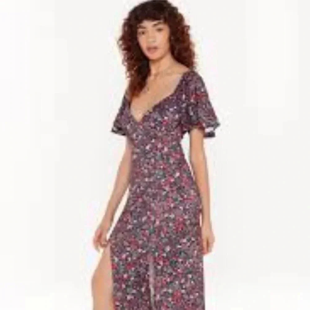 Nasty gal never gonna let you grow floral maxi dress‎